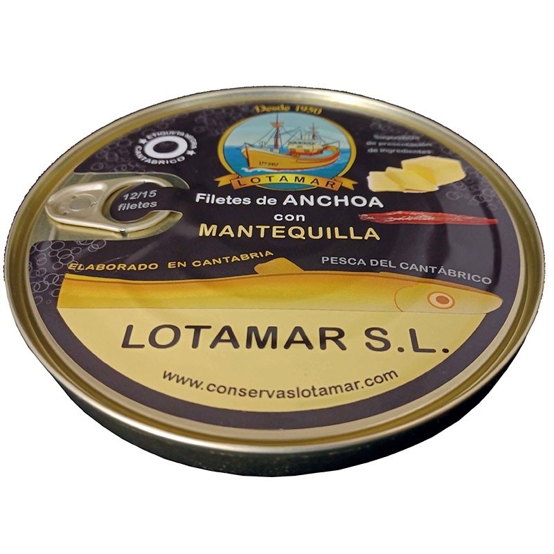 Anchoa del cantábrico con mantequilla 12/15 filetes.